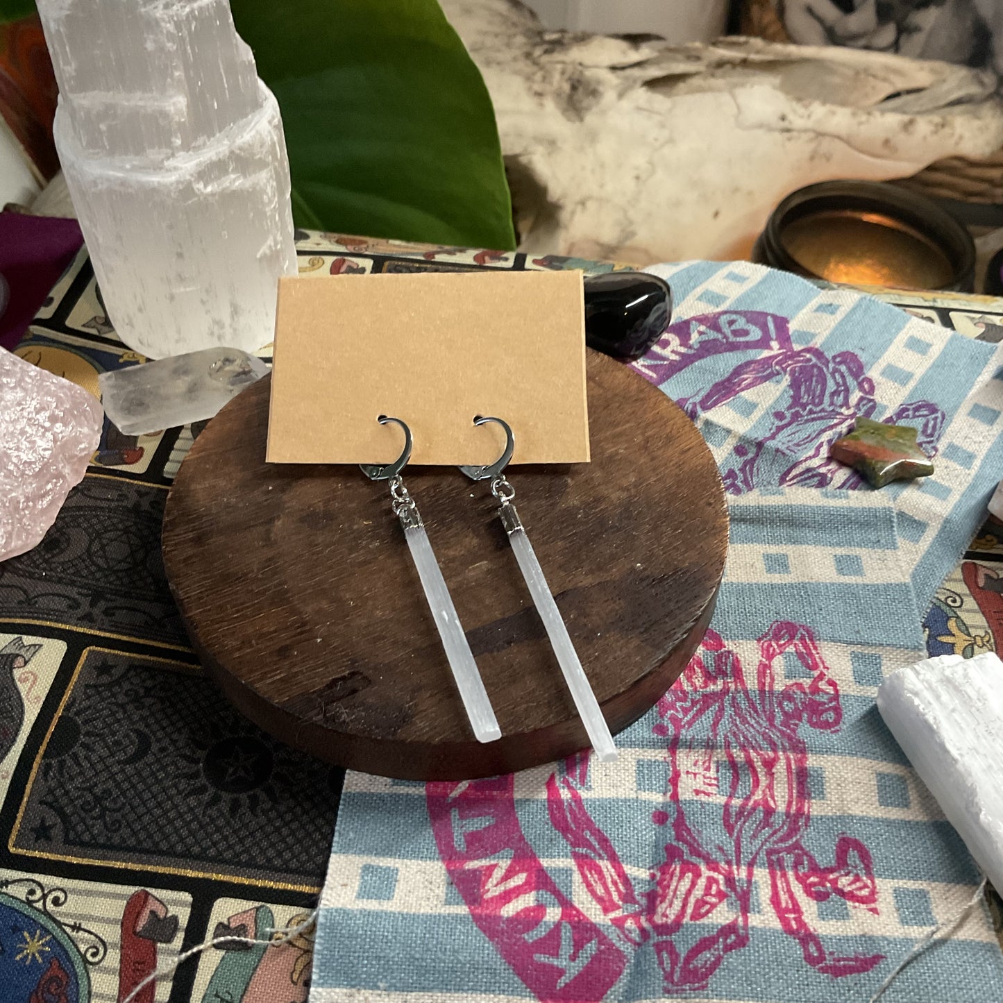 Selenite Rod Earrings
