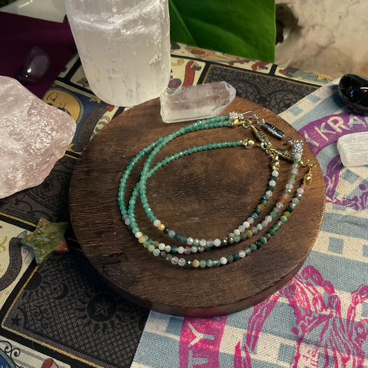 Agate x Green Aventurine Stackable Bracelet