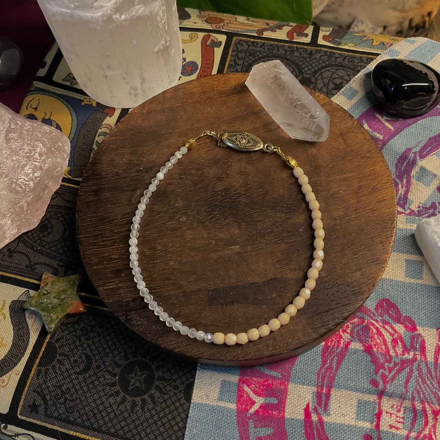 Glass x Moonstone Stackable Bracelet