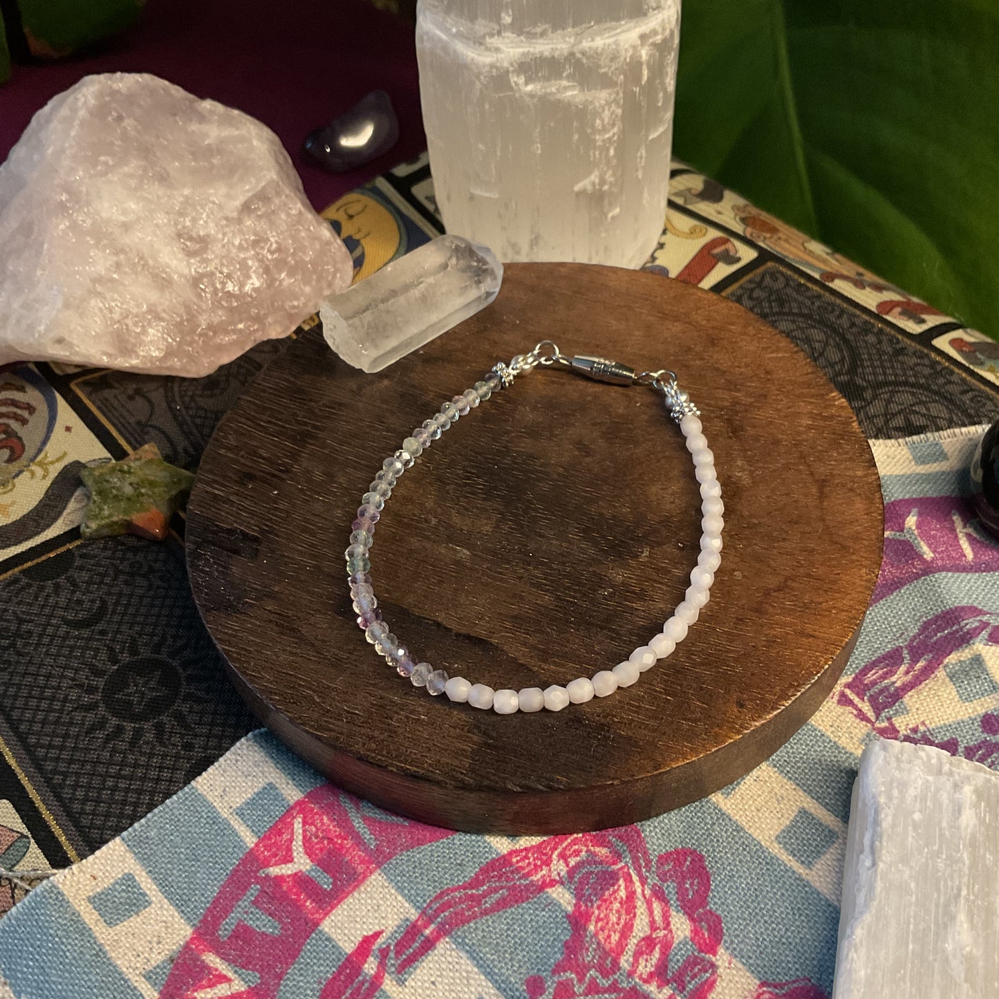 Glass x Fluorite Stackable Bracelet