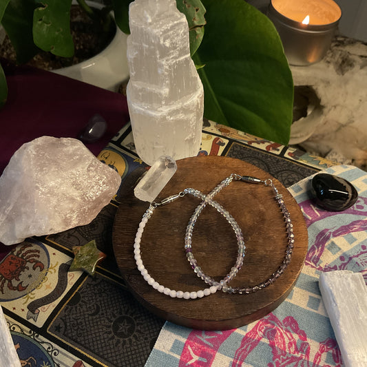 Glass x Fluorite Stackable Bracelet