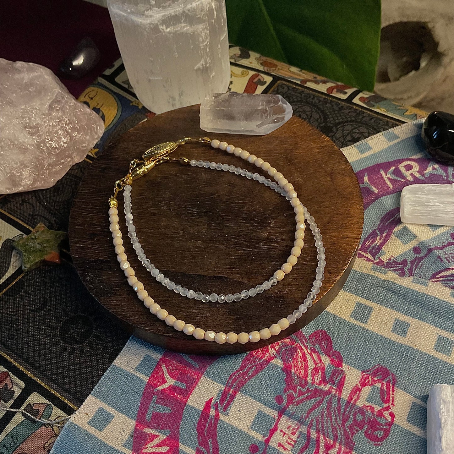 Glass x Moonstone Stackable Bracelet