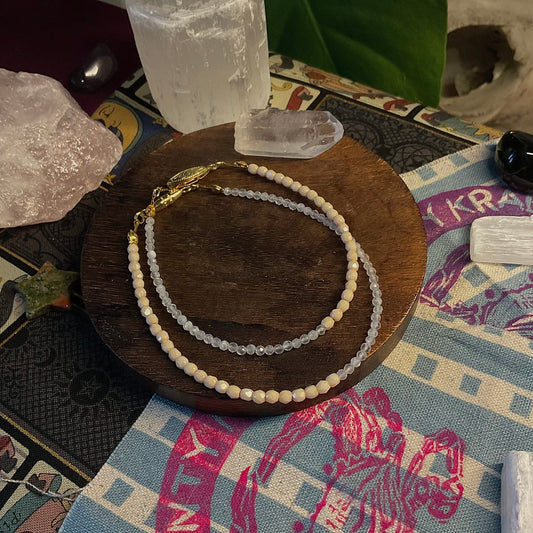 Glass x Moonstone Stackable Bracelet