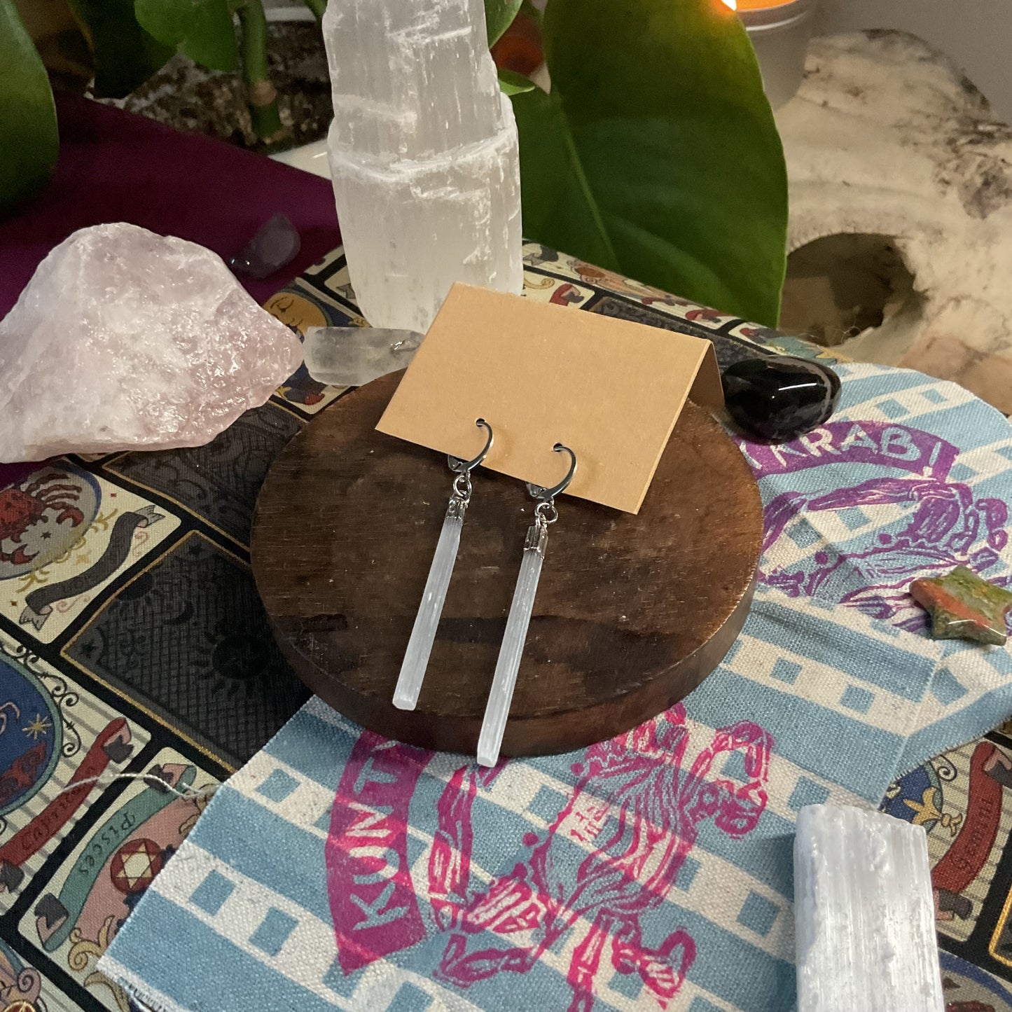 Selenite Rod Earrings