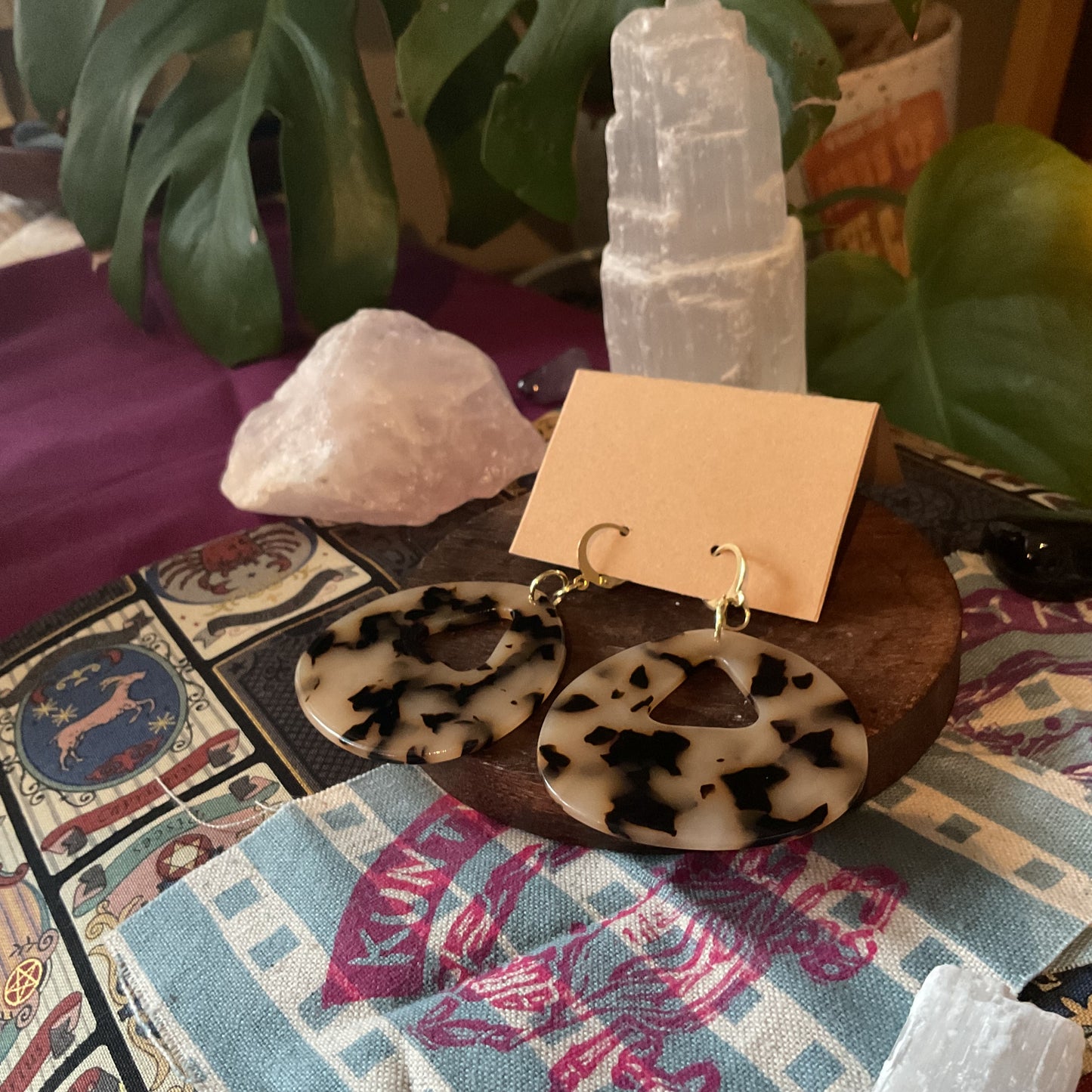 Tortoiseshell Hoop Earrings