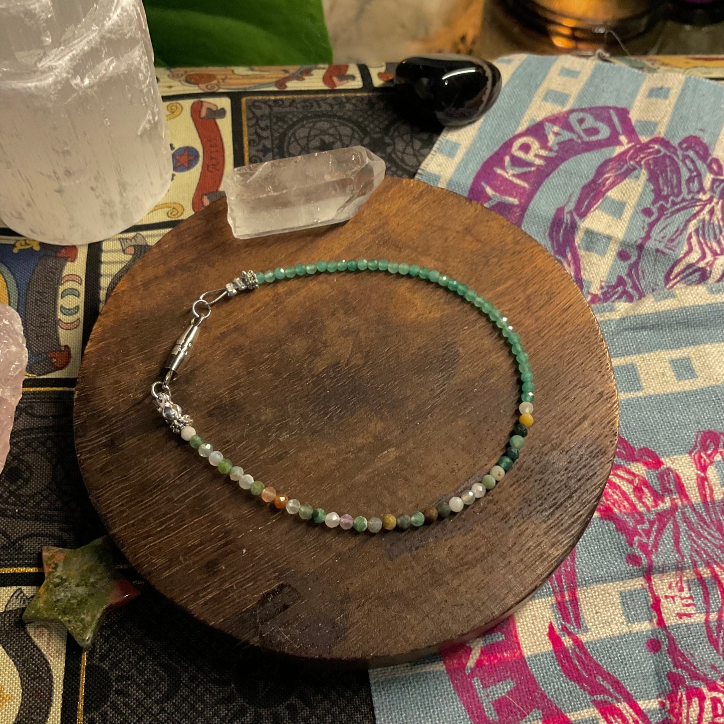 Agate x Green Aventurine Stackable Bracelet