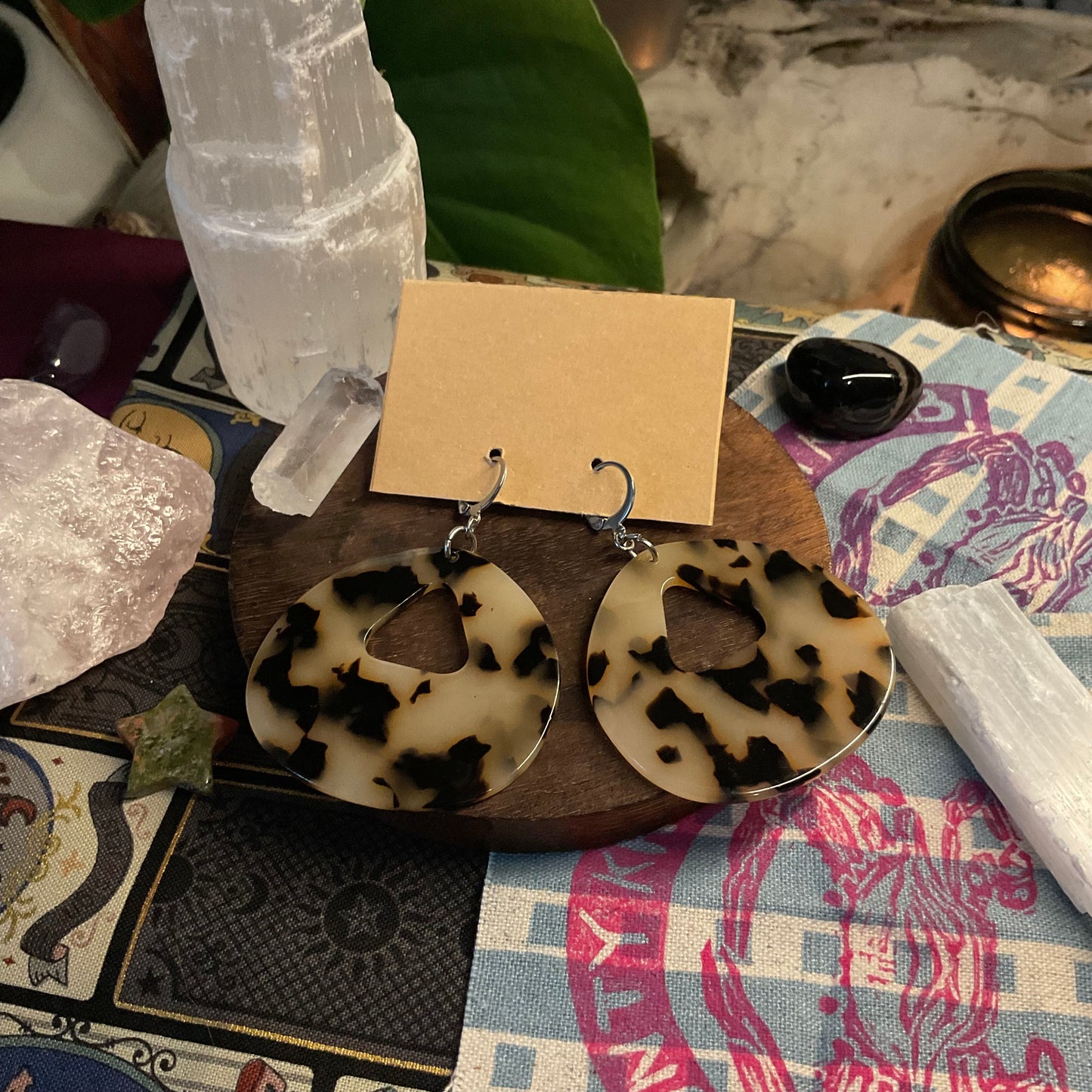 Tortoiseshell Hoop Earrings