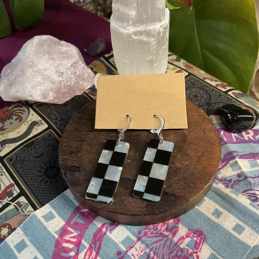 Iridescent Checker earrings