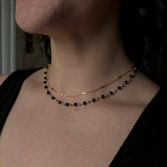 Black and Gold Layer Choker
