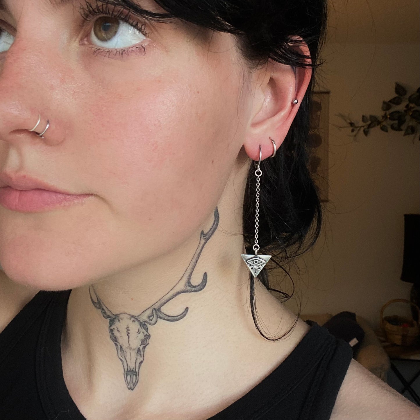 Silver Eyedrop Earrings